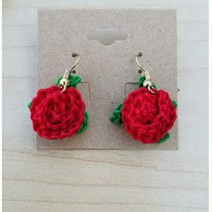 Red Rose Earrings